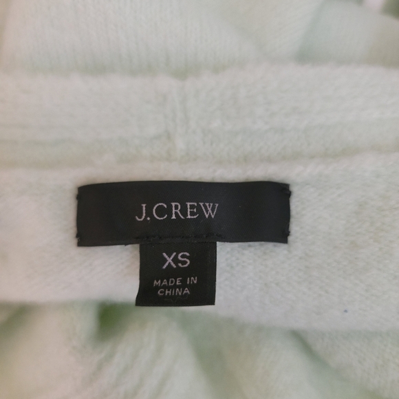 J Crew XS Tunic V Neck Sweater Stretch Wool Oversized Green BB400 - Picture 4 of 7